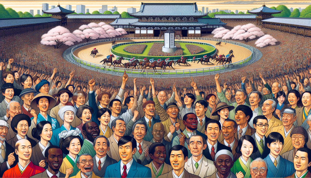 A crowd cheering at a racetrack