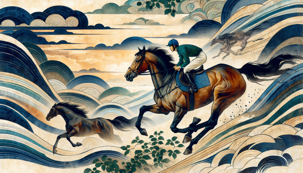 A jockey riding a horse