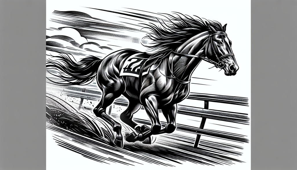 A racing horse in action