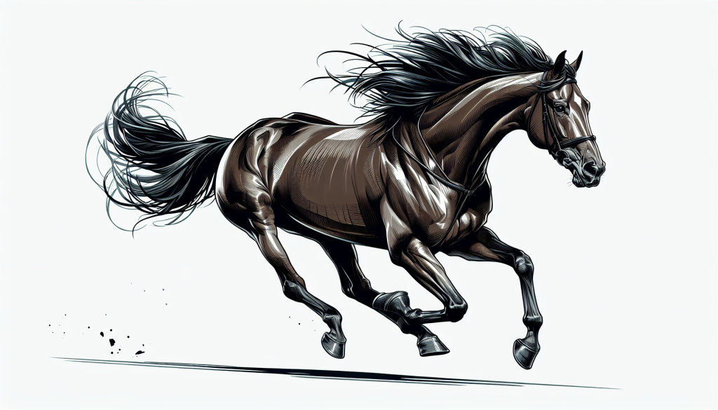 A racing horse in full stride