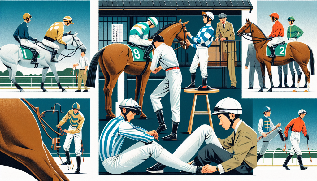 Jockeys preparing for a race