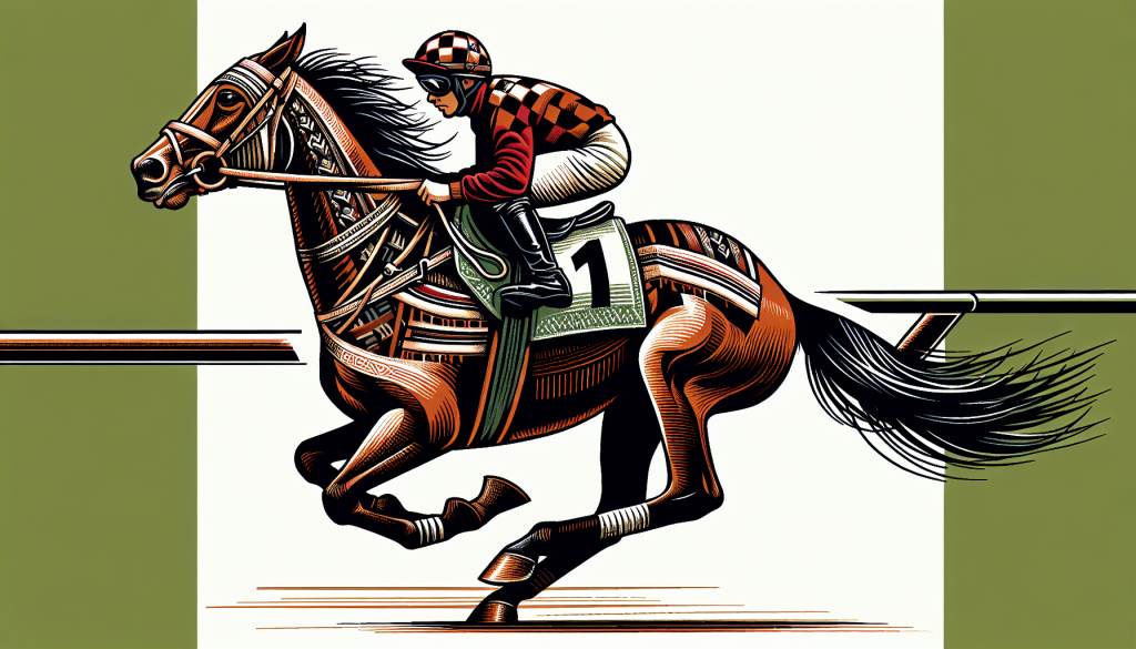 A jockey riding a horse