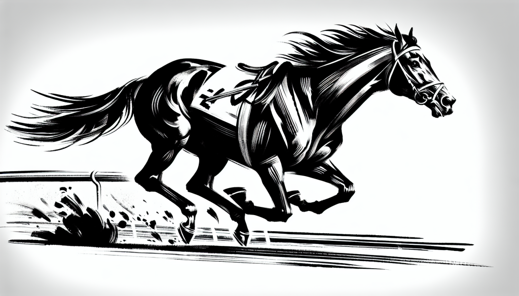 A thoroughbred horse racing on a track