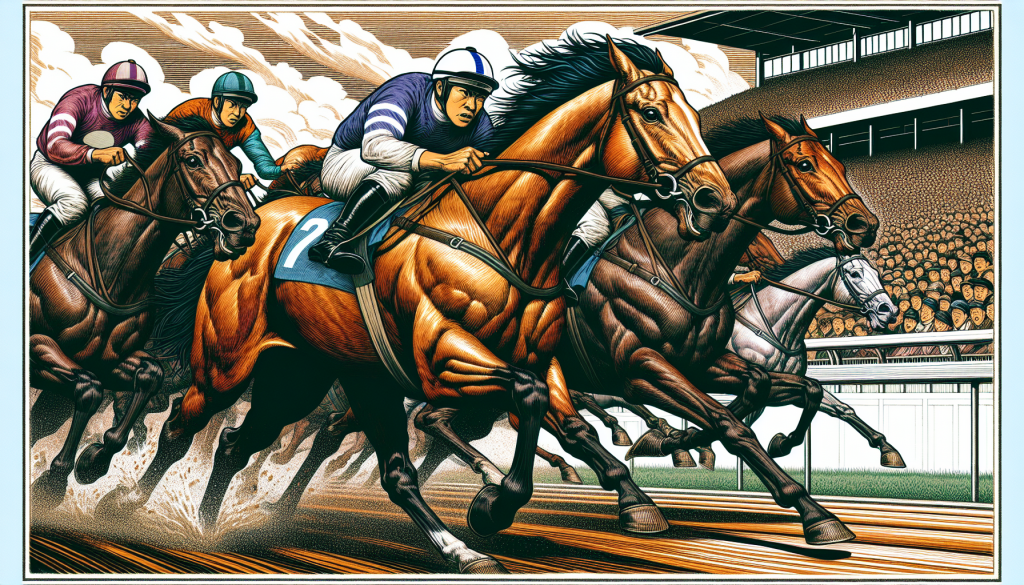 Horse racing action shot